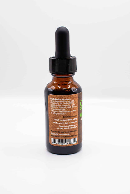 Close-up of Serenity CBD Maximum Mint 3000mg Oil Tincture—high-strength hemp extract with mint flavor for clarity and relaxation