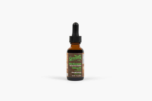 Serenity CBD Maximum Mint 3000mg Oil Tincture bottle on a clean white background—extra strength formula for calm, balance, and daily wellness